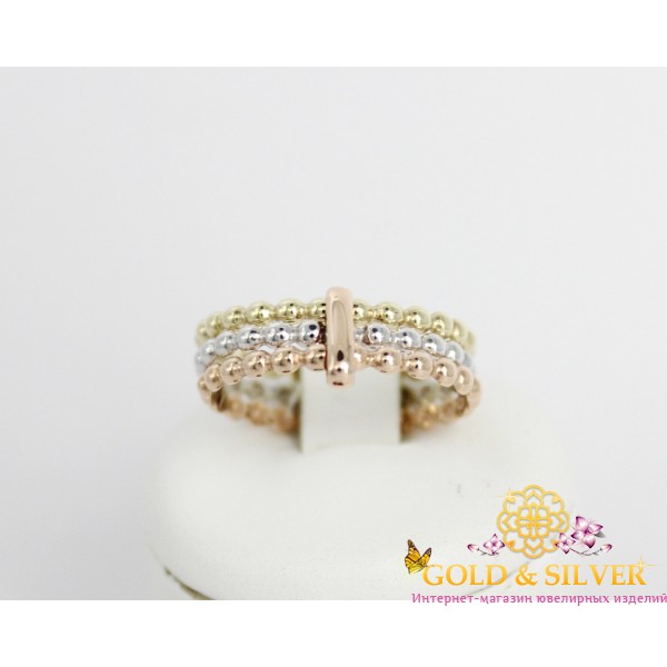 Жіноча золота каблучка комбіноване золото "Сонячна мозаїка" 310319 , Gold &amp Silver Gold & Silver, Украина